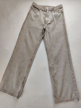 & Denim's Relaxed Wide Jeans in Light Taupe Size 10